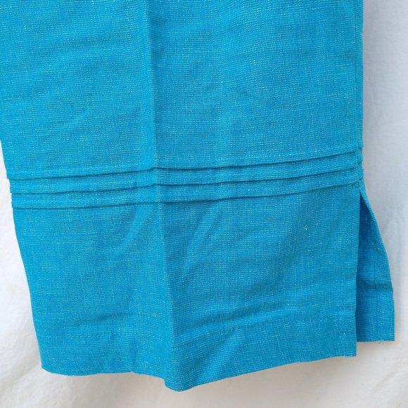 Erin London Blue Silk Linen Capris - Small - Picture 5 of 7